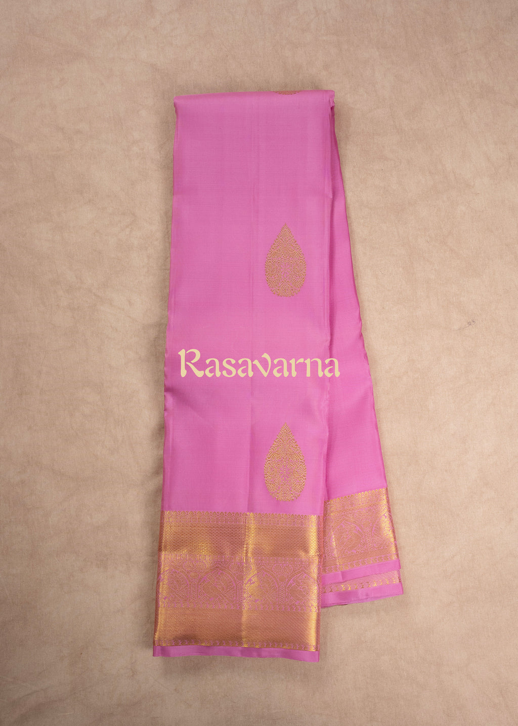Pink Pure Silk Kanchipuram Pattu Saree with Pink Border