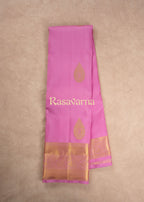 Pink Pure Silk Kanchipuram Pattu Saree with Pink Border