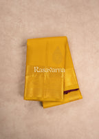 Mustard Gold Pure Silk Kanchipuram Pattu Saree with Mustard Gold Border