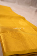 Mustard Gold Pure Silk Kanchipuram Pattu Saree with Mustard Gold Border