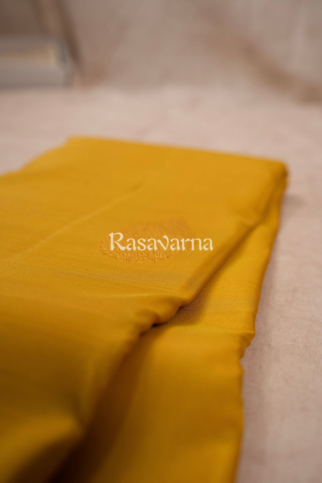 Mustard Gold Pure Silk Kanchipuram Pattu Saree with Mustard Gold Border