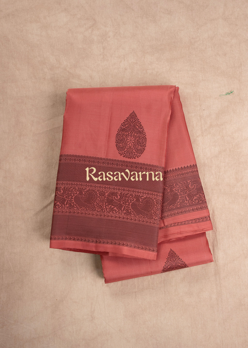 Terracotta Pink Pure Silk Kanchipuram Pattu Saree with Terracotta Pink Border
