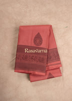 Terracotta Pink Pure Silk Kanchipuram Pattu Saree with Terracotta Pink Border