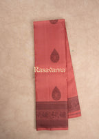 Terracotta Pink Pure Silk Kanchipuram Pattu Saree with Terracotta Pink Border