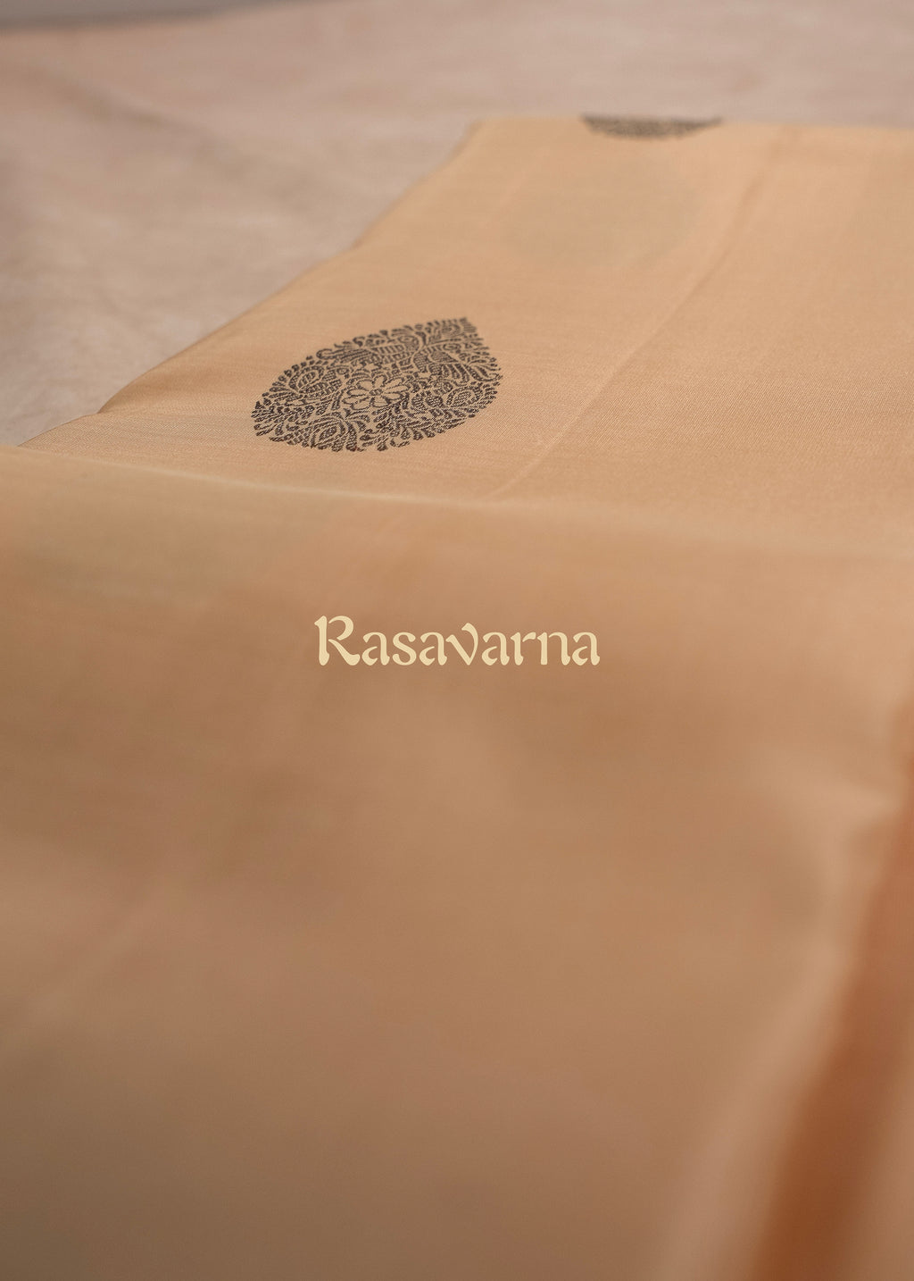 Beige Pure Silk Kanchipuram Pattu Saree with Beige Border