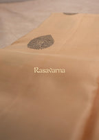 Beige Pure Silk Kanchipuram Pattu Saree with Beige Border