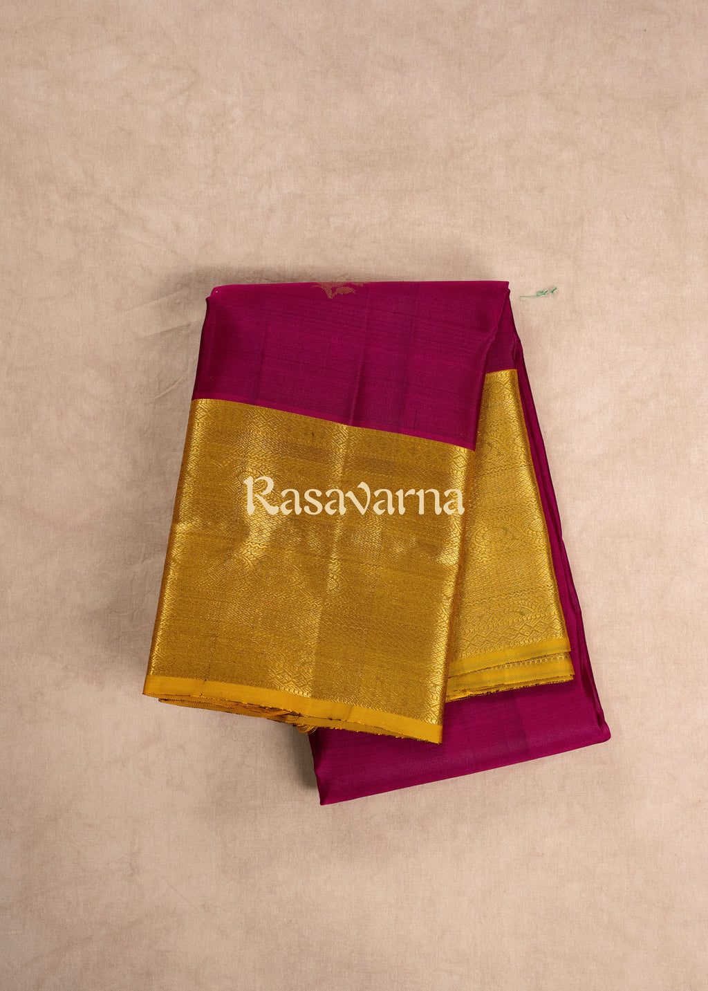 Magenta Pure Silk Kanchipuram Pattu Saree with Gold Border