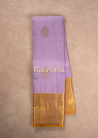 Lavender Pure Silk Kanchipuram Pattu Saree with Gold Border
