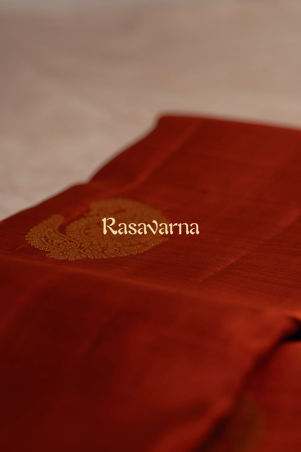 Rust Pure Silk Kanchipuram Pattu Saree with Chocolate Border