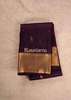 Dark Wine Pure Silk Kanchipuram Pattu Saree with Dark Wine Border