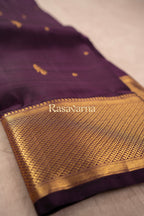 Dark Wine Pure Silk Kanchipuram Pattu Saree with Dark Wine Border