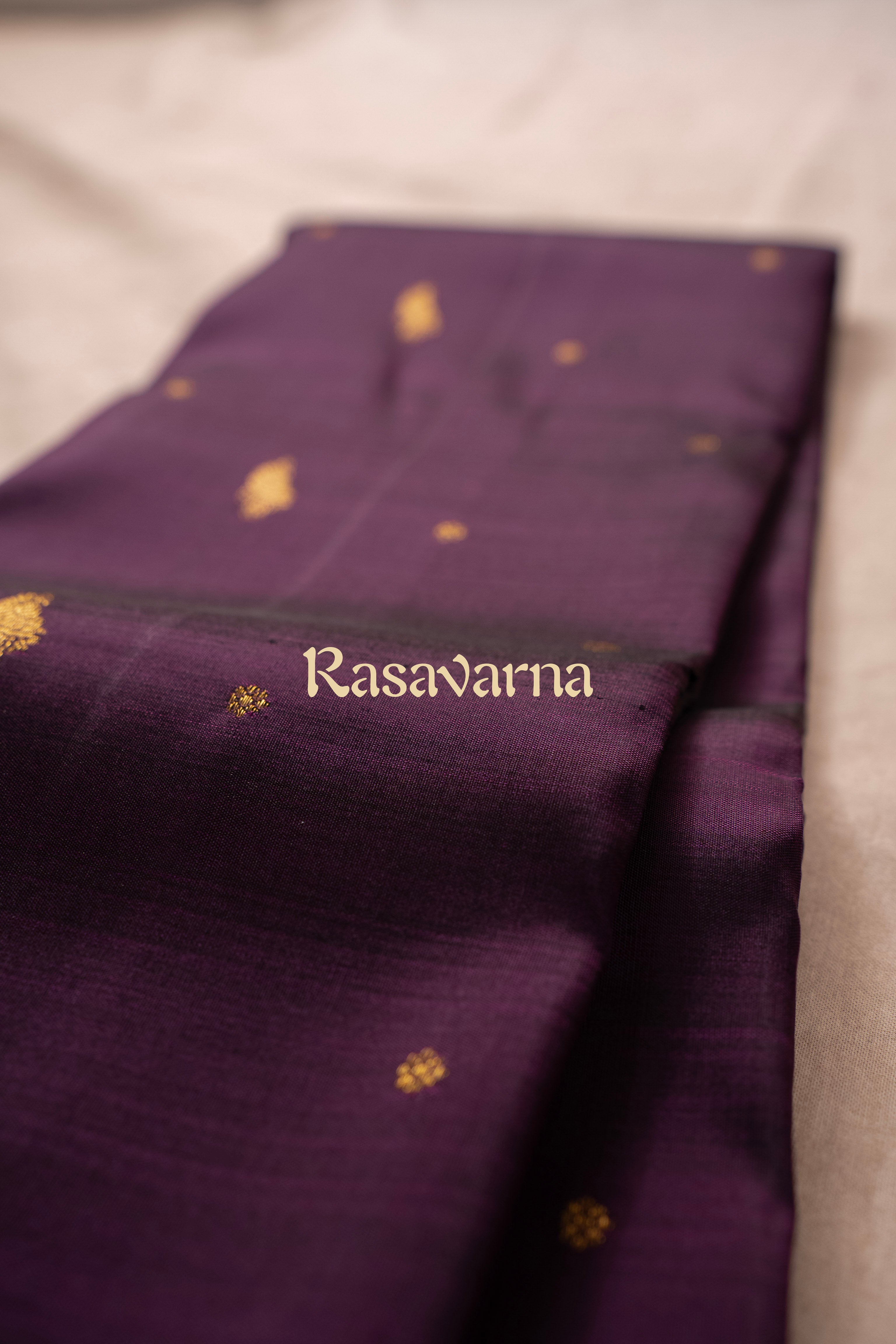 Dark Wine Pure Silk Kanchipuram Pattu Saree with Dark Wine Border