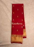 Red Pure Silk Kanchipuram Pattu Saree with Red Border