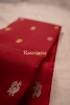 Red Pure Silk Kanchipuram Pattu Saree with Red Border