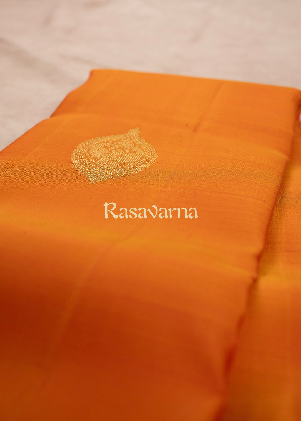 Orange Pure Silk Kanchipuram Pattu Saree with Roja Pink Border