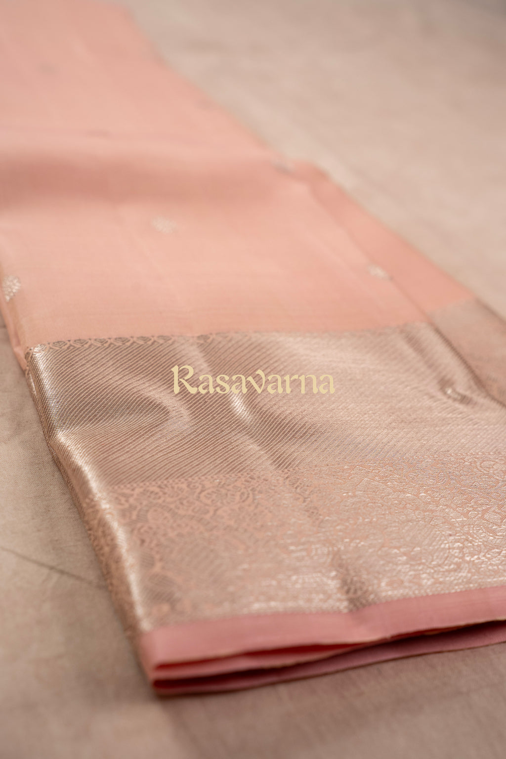 Baby Pink Pure Silk Kanchipuram Pattu Saree with Baby Pink Border