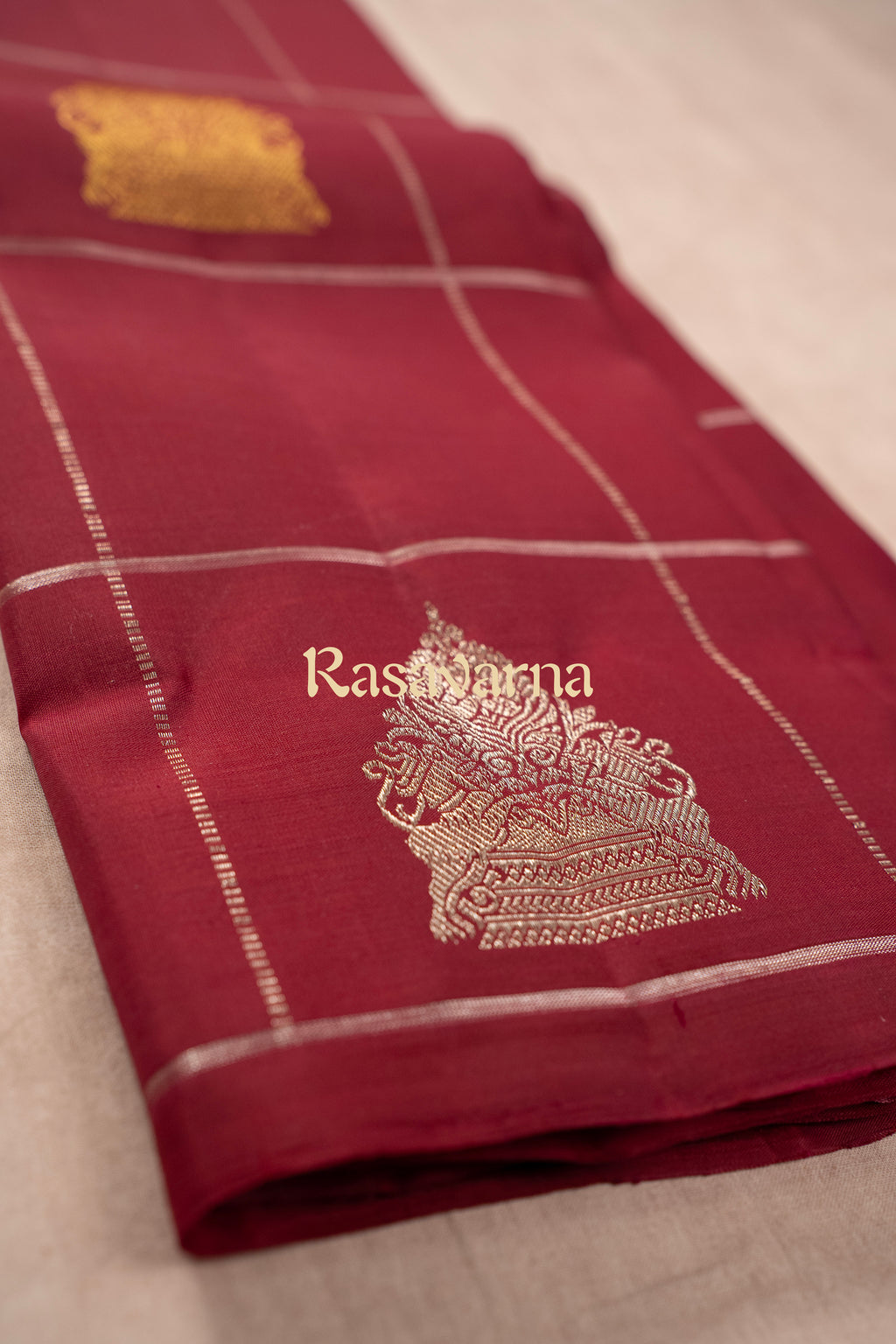 Red Pure Silk Kanchipuram Pattu Saree with Red Border