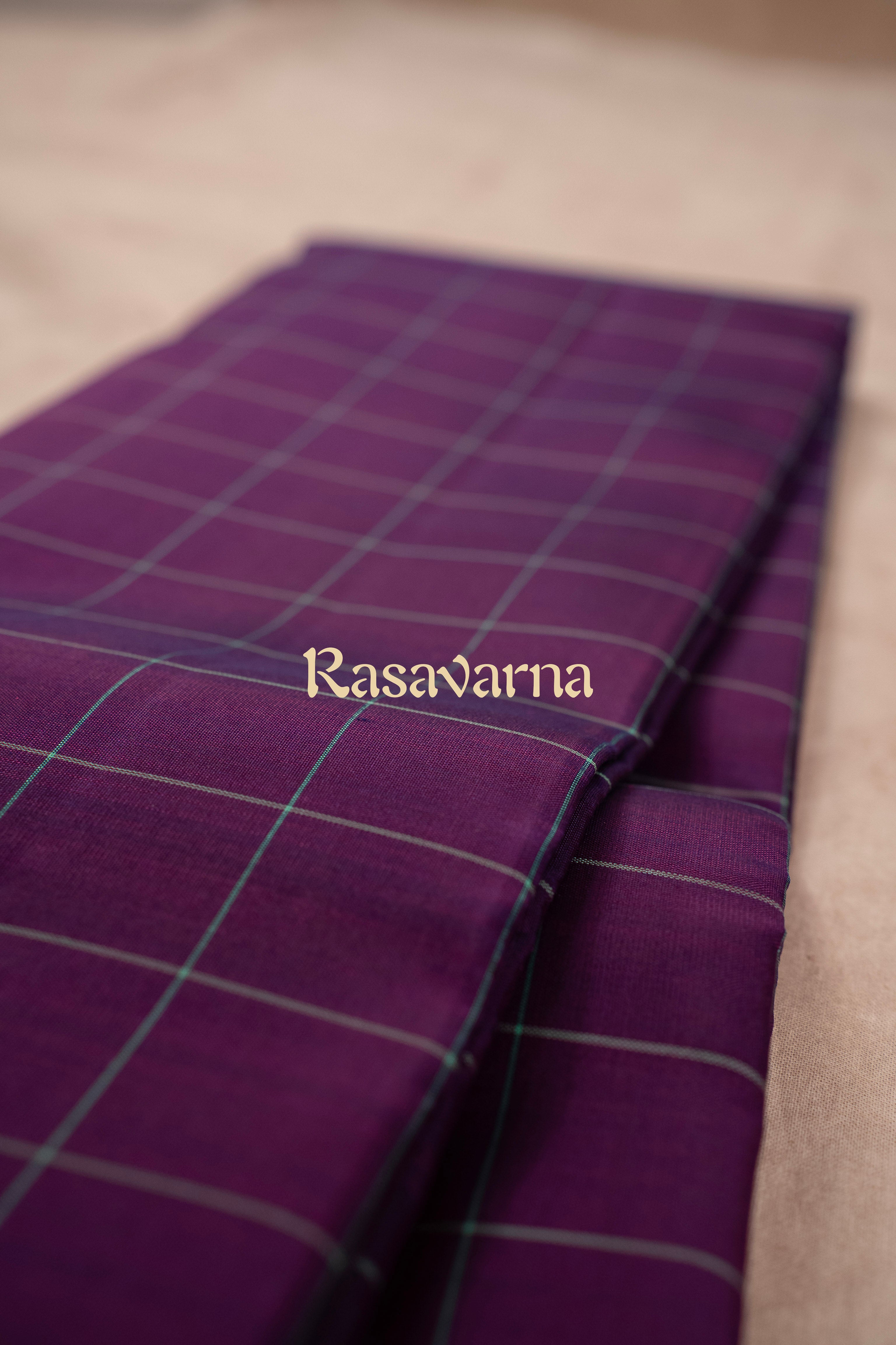 Magenta Pure Silk Kanchipuram Pattu Saree with Teal Border
