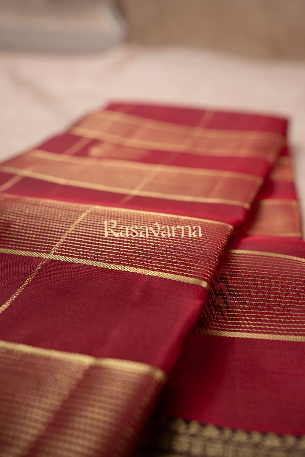 Red Pure Silk Kanchipuram Pattu Saree with Chocolate Border