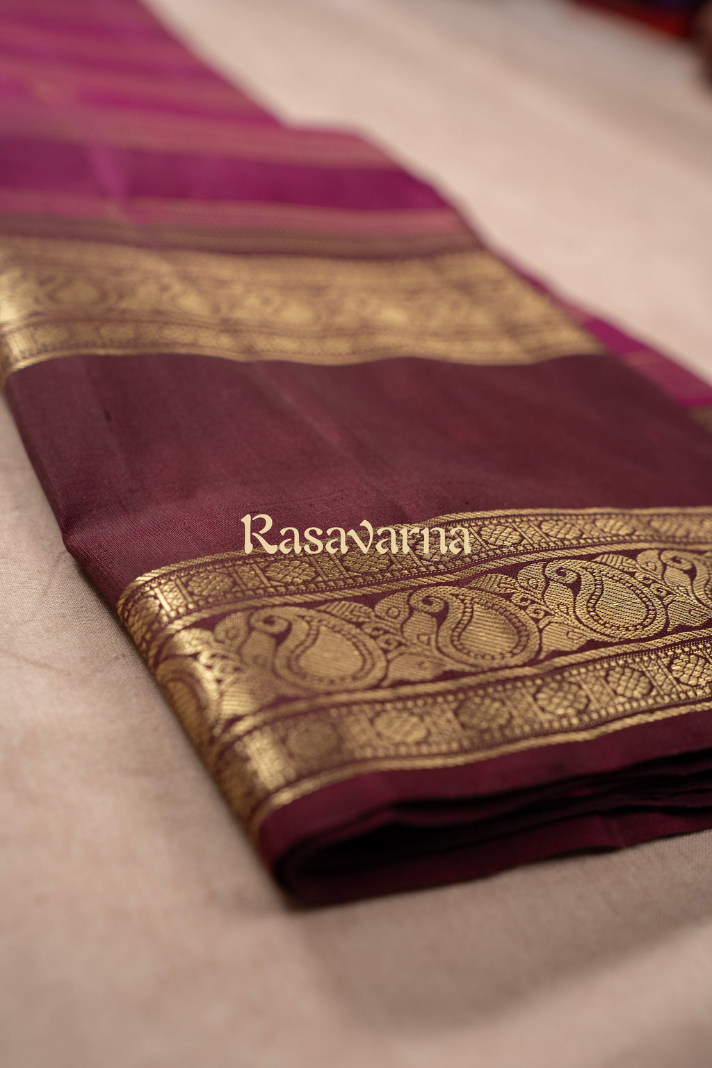 Rani Pink Pure Silk Kanchipuram Pattu Saree with Chocolate Border