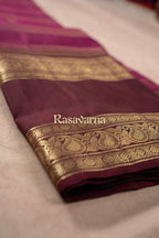 Rani Pink Pure Silk Kanchipuram Pattu Saree with Chocolate Border