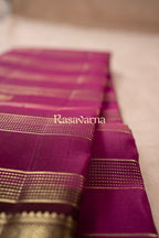 Rani Pink Pure Silk Kanchipuram Pattu Saree with Chocolate Border