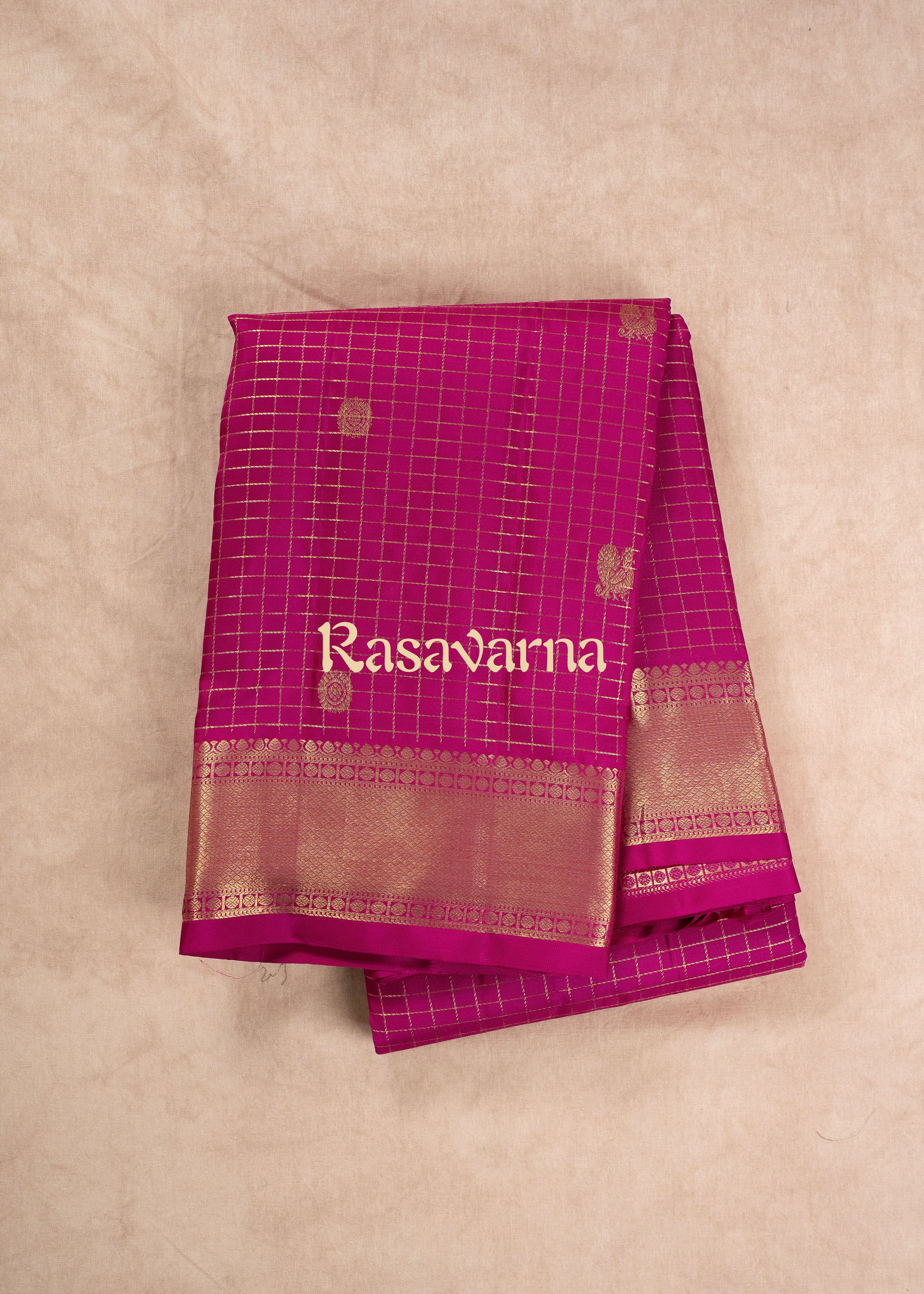 Roja Pink Pure Silk Kanchipuram Pattu Saree with Roja Pink Border