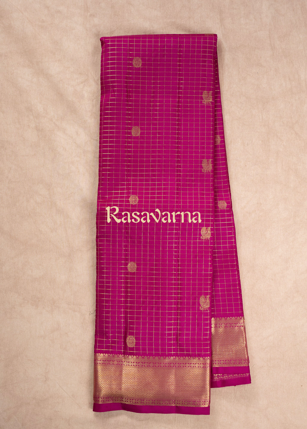 Roja Pink Pure Silk Kanchipuram Pattu Saree with Roja Pink Border