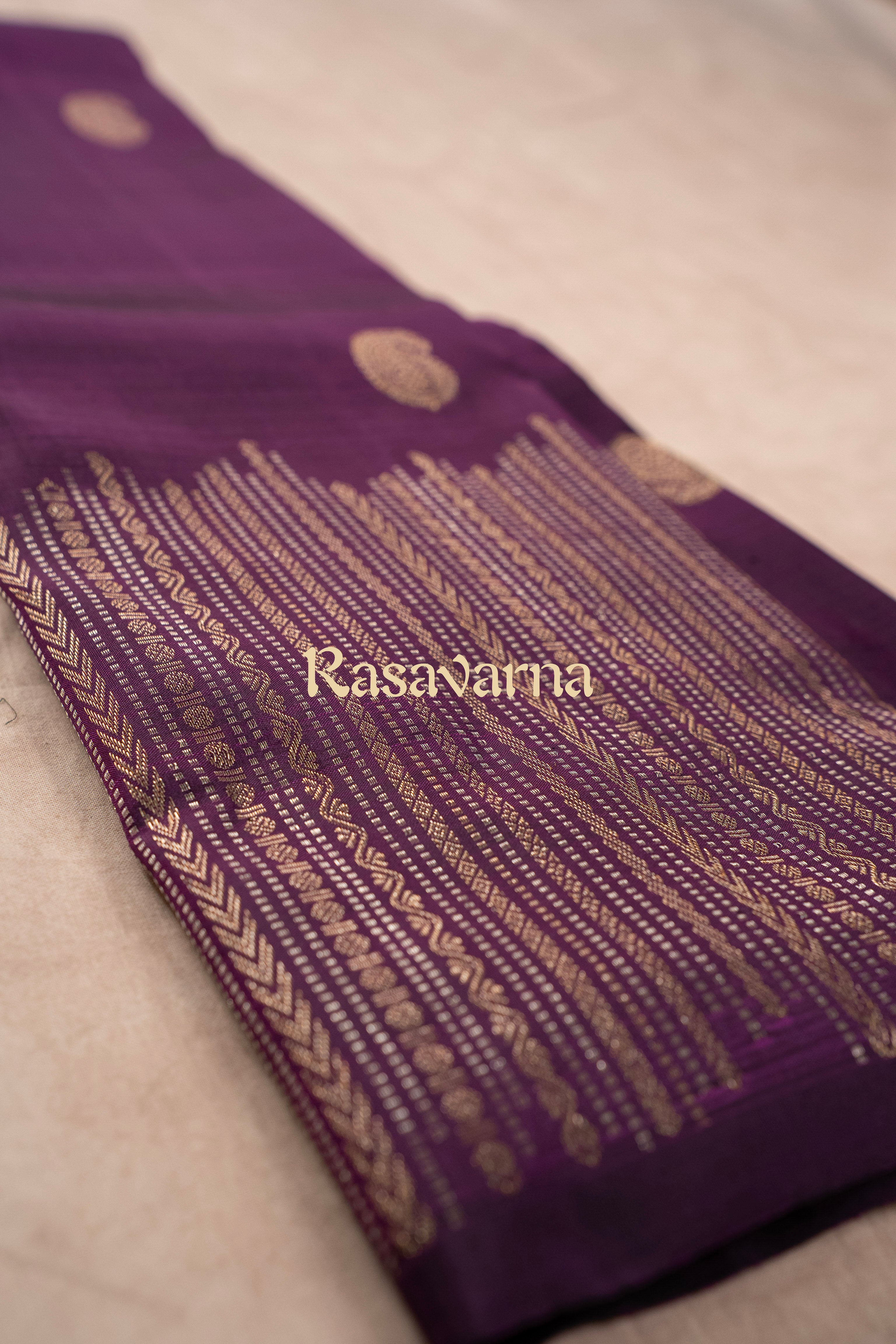 Magenta Pure Silk Kanchipuram Pattu Saree with Magenta Border