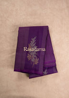 Violet Pure Silk Kanchipuram Pattu Saree with Violet Border