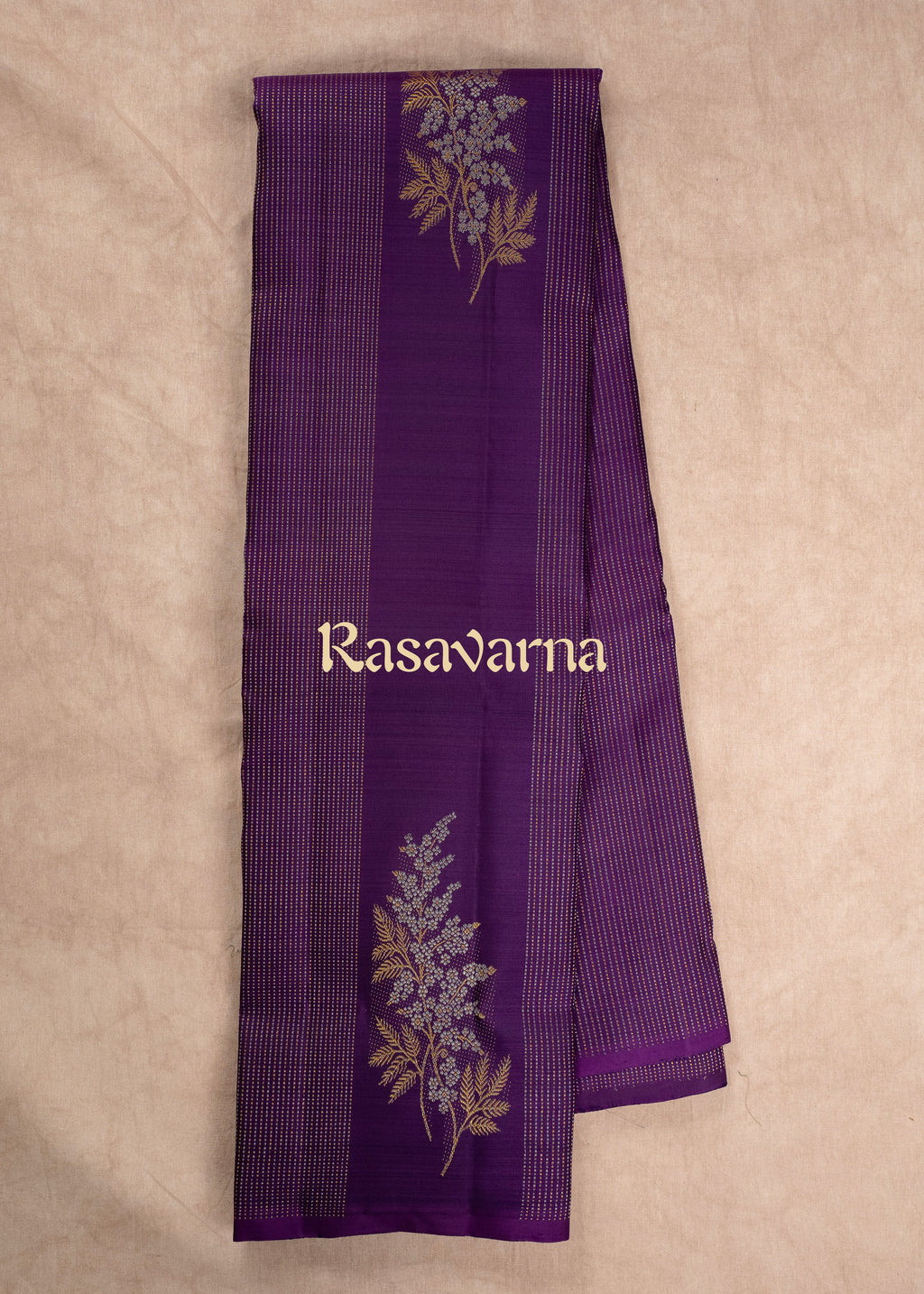 Violet Pure Silk Kanchipuram Pattu Saree with Violet Border