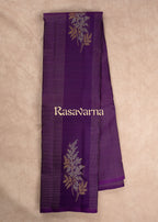 Violet Pure Silk Kanchipuram Pattu Saree with Violet Border