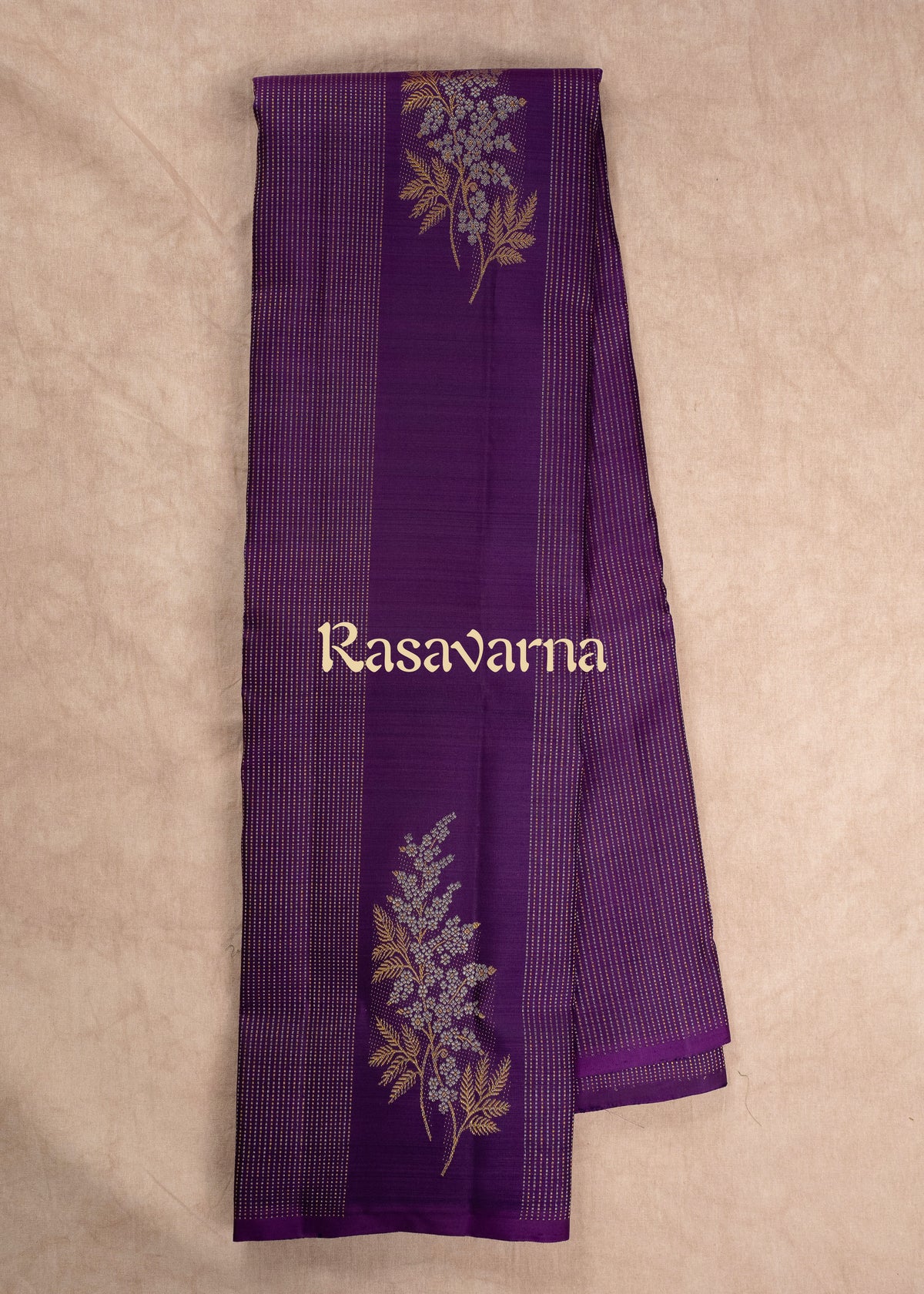 Violet Pure Silk Kanchipuram Pattu Saree with Violet Border