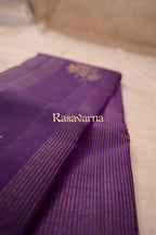 Violet Pure Silk Kanchipuram Pattu Saree with Violet Border