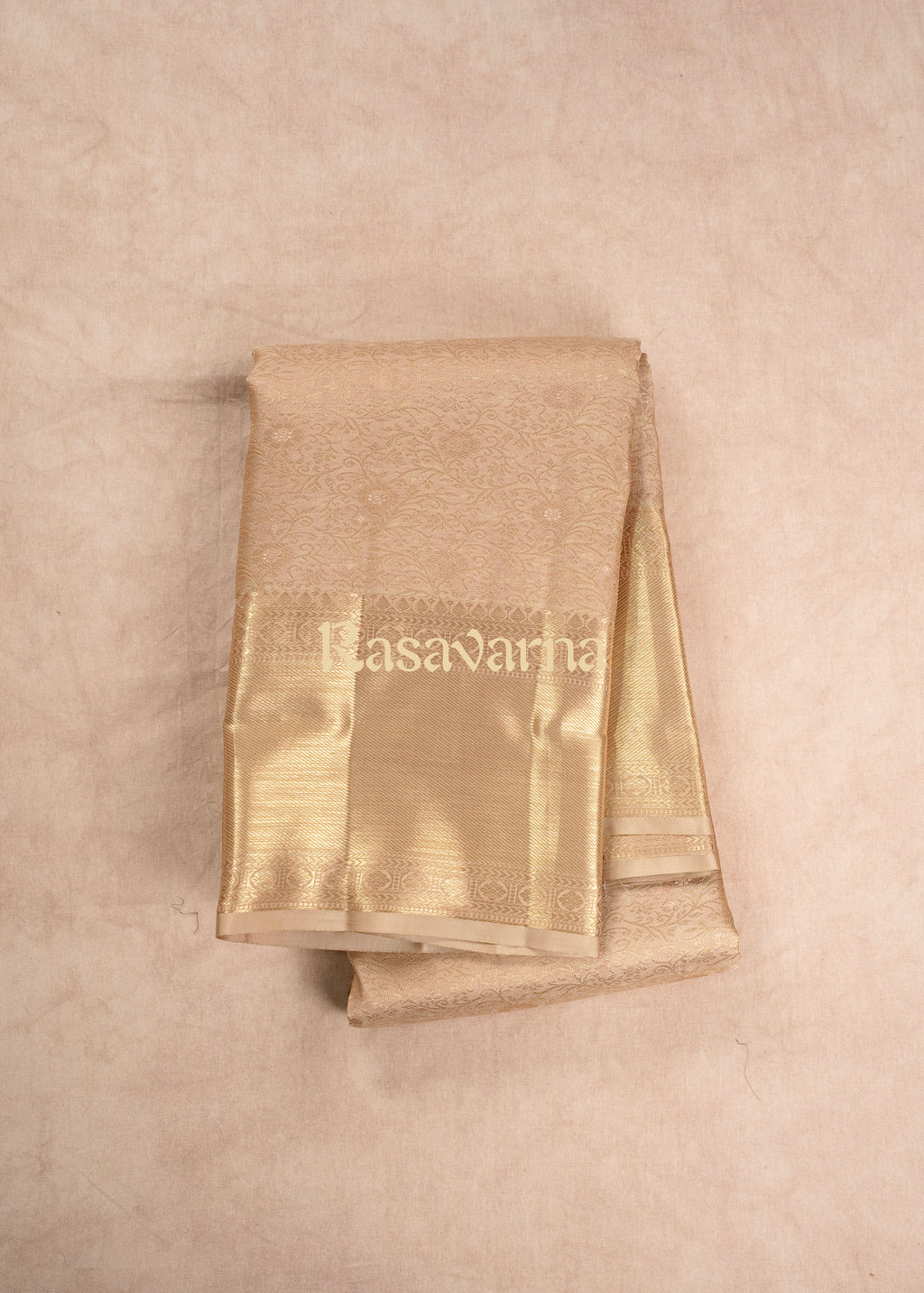 Half White Pure Silk Kanchipuram Pattu Saree with Half White Border