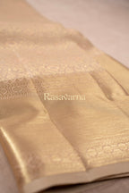Half White Pure Silk Kanchipuram Pattu Saree with Half White Border