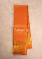 Orange Pure Silk Kanchipuram Pattu Saree with Orange Border