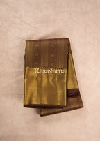 Bottle Green Pure Silk Kanchipuram Pattu Saree with Bottle Green Border