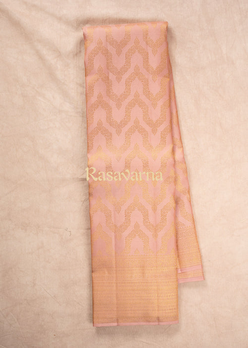 Beige Pure Silk Kanchipuram Pattu Saree with Beige Border