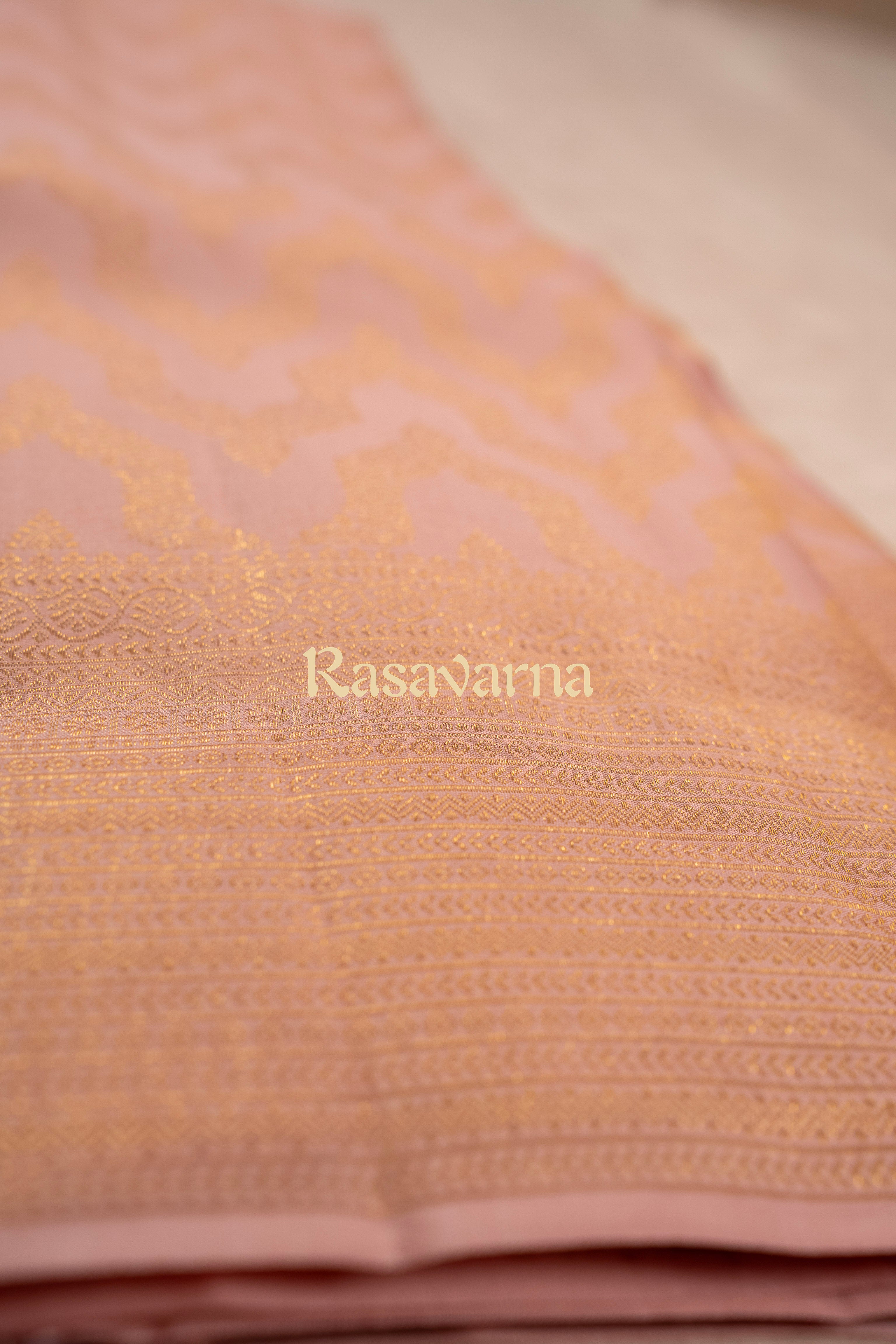 Beige Pure Silk Kanchipuram Pattu Saree with Beige Border