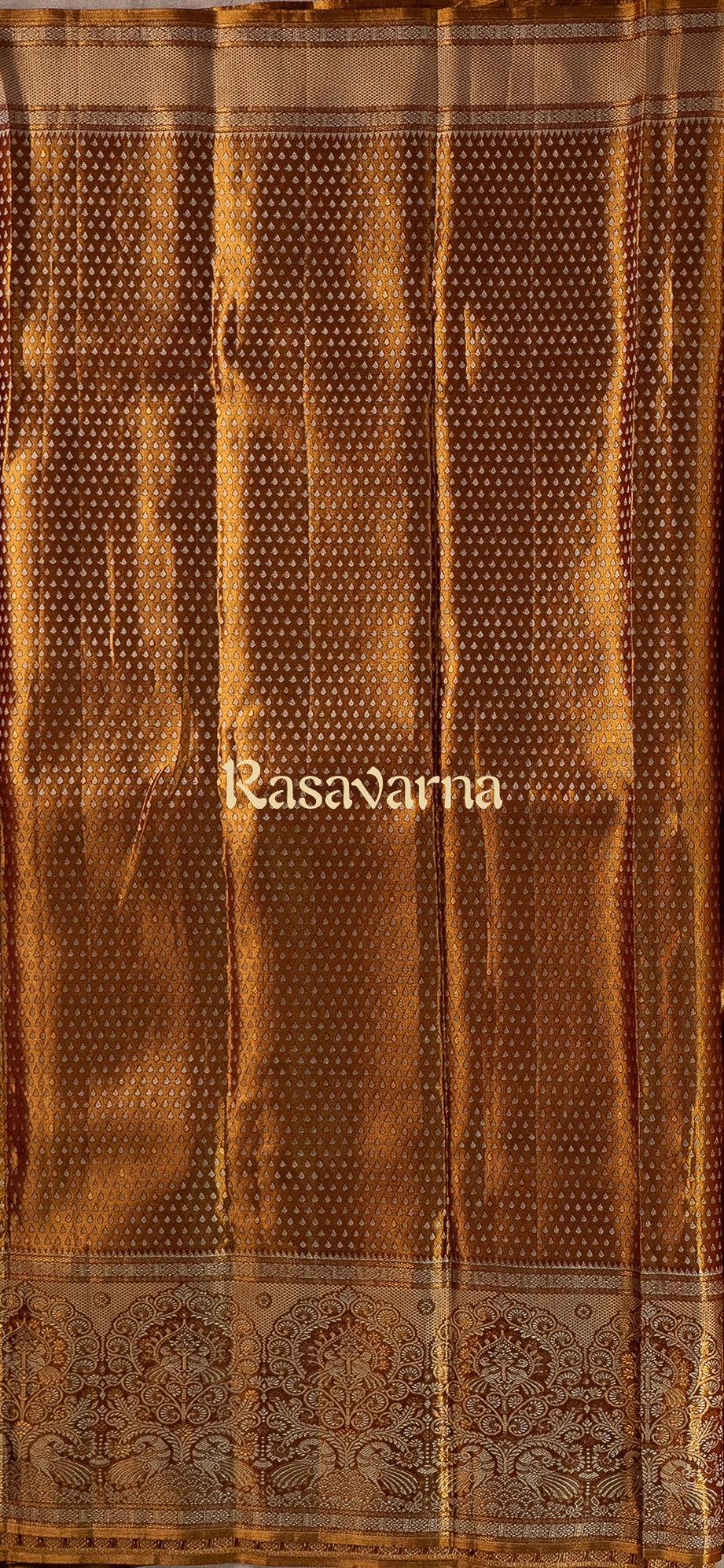 Gold Pure Silk Kanchipuram Pattu Saree with Contrast Border