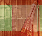 Pista Green Pure Silk Kanchipuram Pattu Saree with Red Border