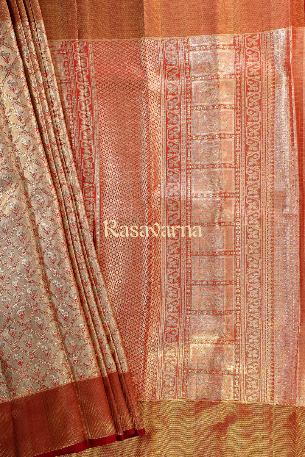 Red Pure Silk Kanchipuram Pattu Saree with Deep Red Border