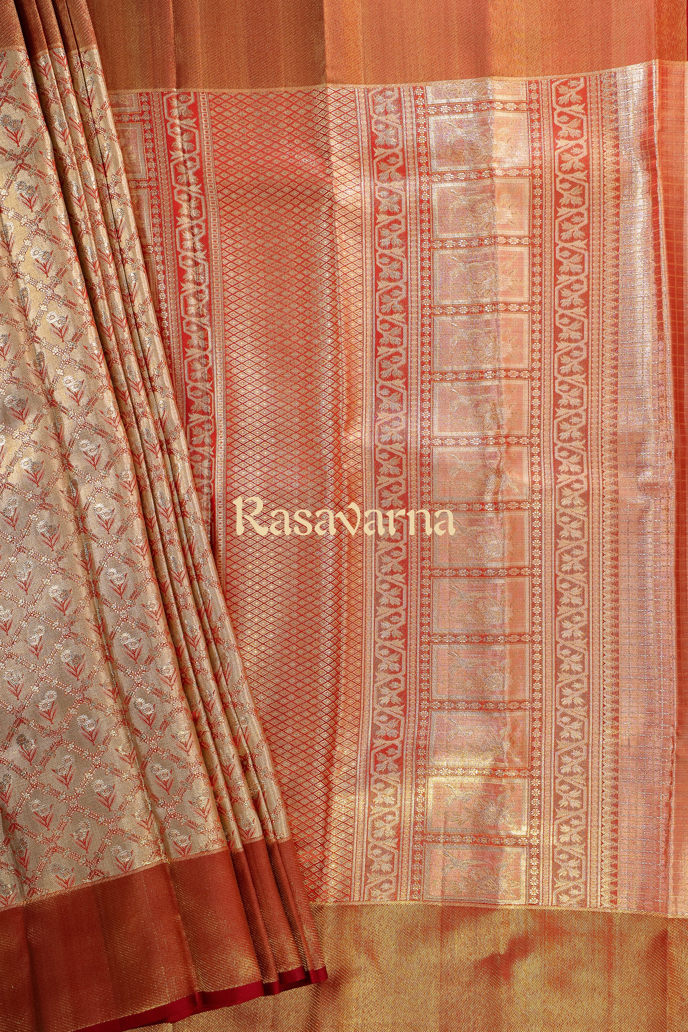 Red Pure Silk Kanchipuram Pattu Saree with Deep Red Border