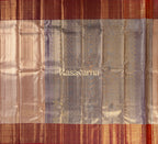 Rose Gold Pure Silk Kanchipuram Pattu Saree with Red Border