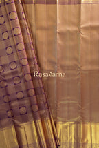 Violet Pure Silk Kanchipuram Pattu Saree with Gold Border
