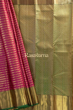 Rani Pure Silk Kanchipuram Pattu Saree with Green Border