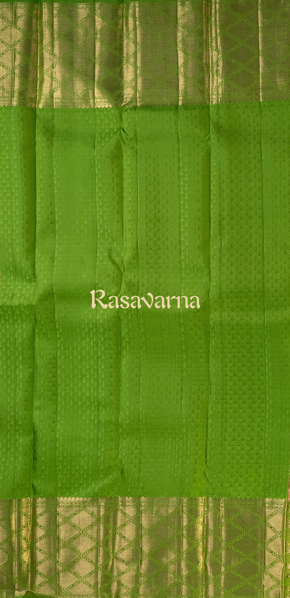 Cream Pure Silk Kanchipuram Pattu Saree with Green Border