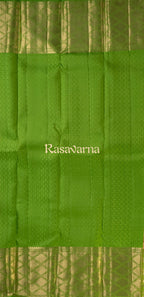 Cream Pure Silk Kanchipuram Pattu Saree with Green Border