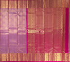 Onion Red Pure Silk Kanchipuram Pattu Saree with Rani Pink Border